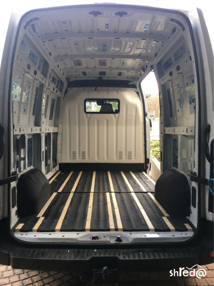 van floor with wooden laths and Armaflex AF 19m