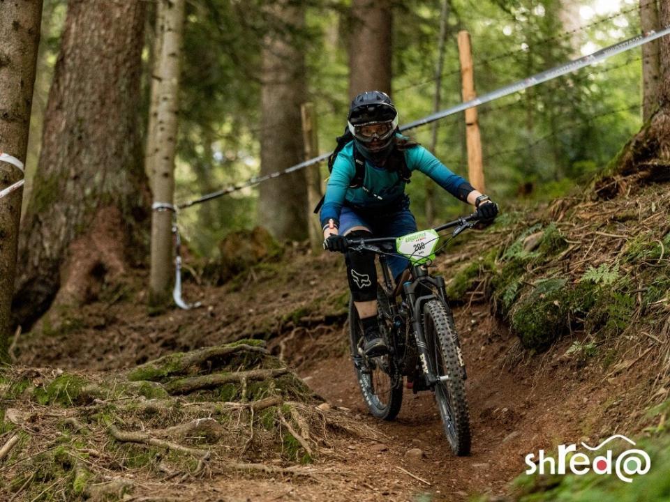 female mountain biker at Enduro One Race in Rossbach/Germany